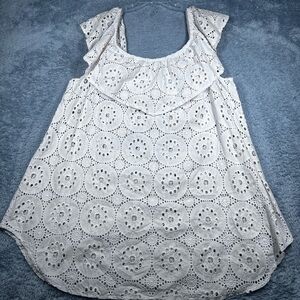 Anthropologie White Eyelet‎ Blouse